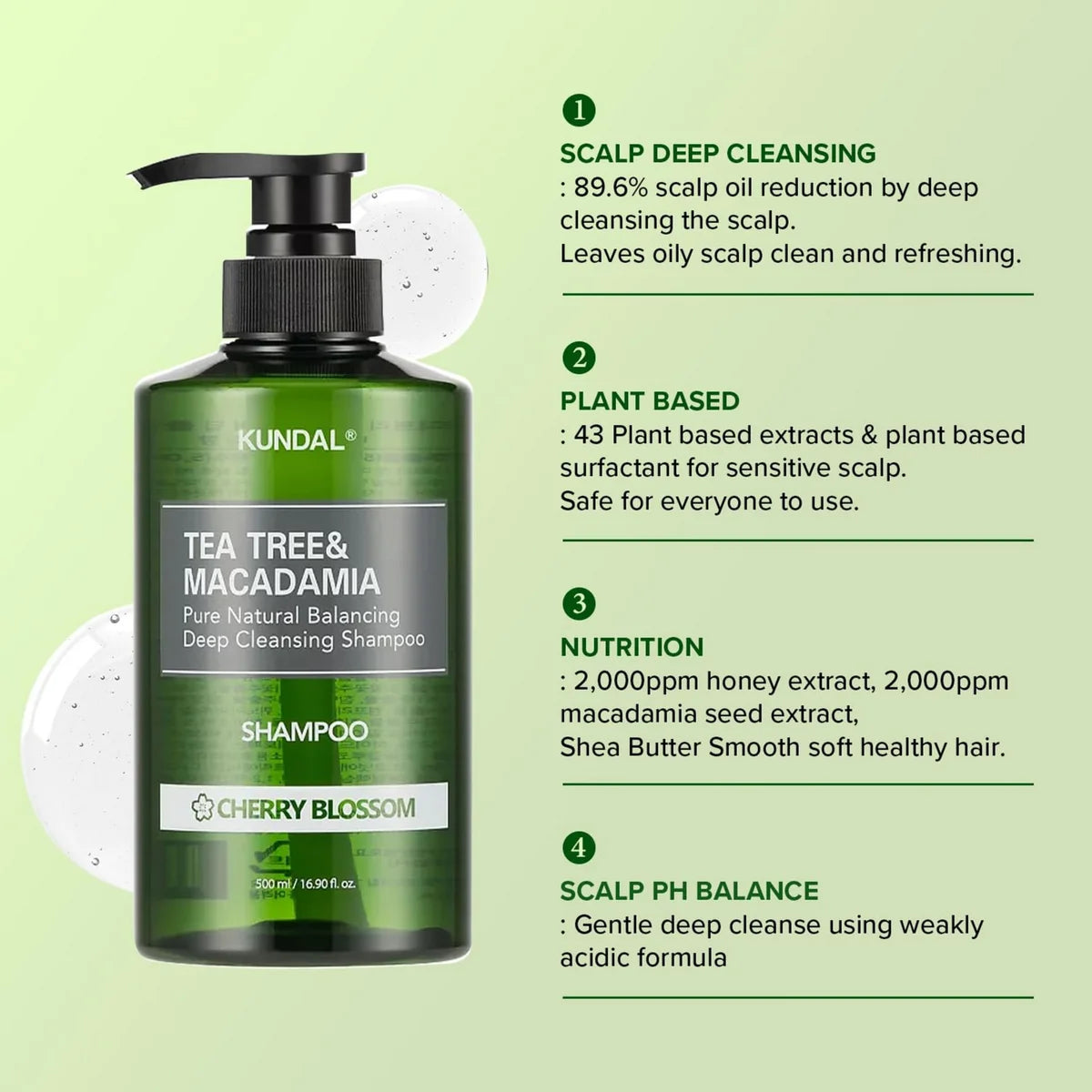 Kundal Tea Tree Deep Cleansing Shampoo Cherry Blossom
