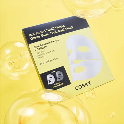 (3pcs) Advanced Snail Mucin Glass Glow Hydrogel Mask