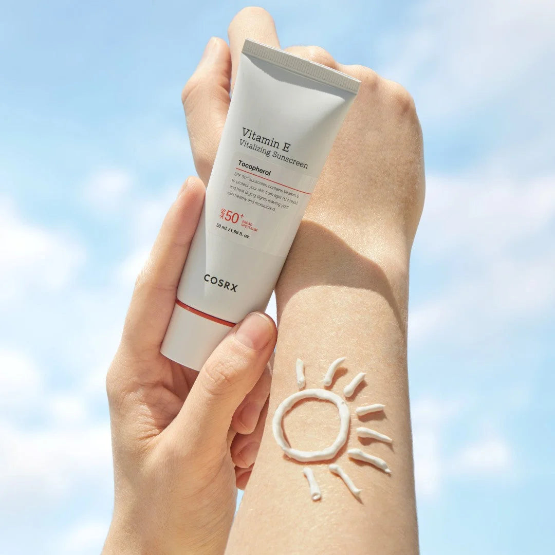 Солнцезащитный крем SPF50 с витамином Е для сияния кожи