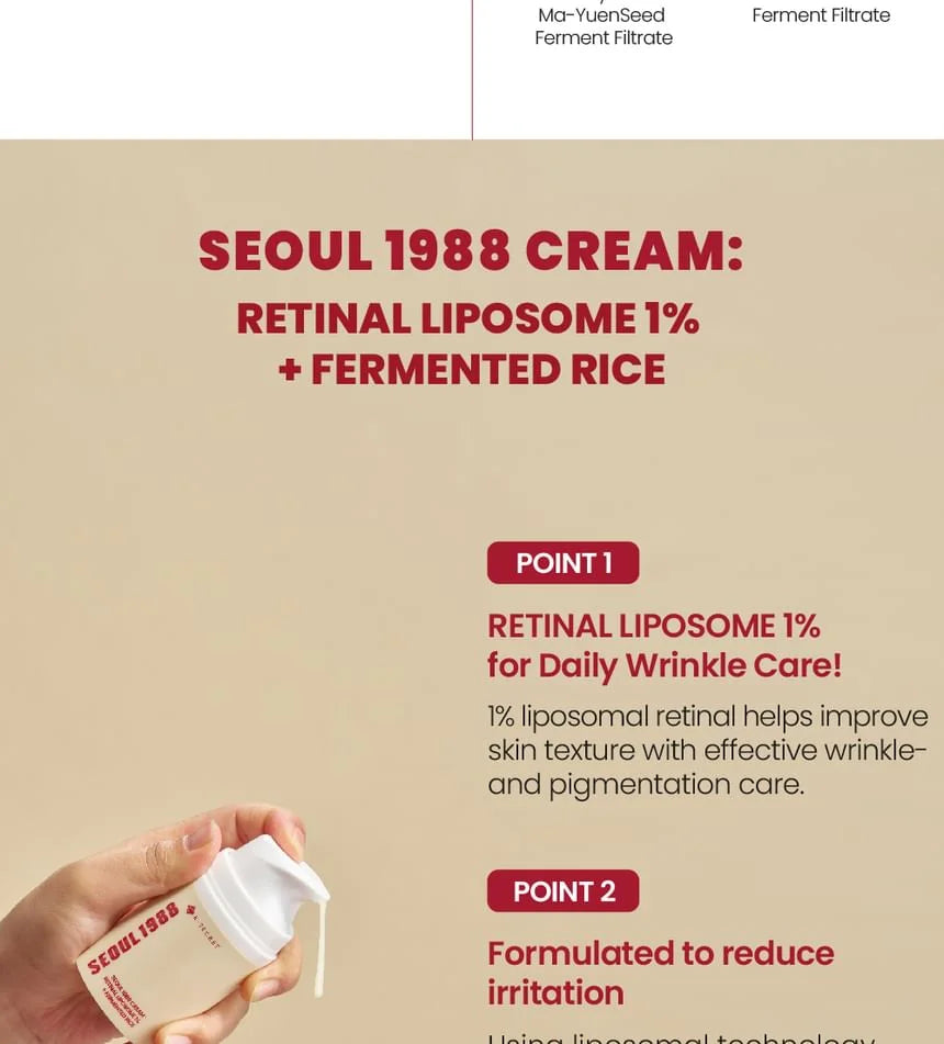 Seoul 1988 Cream Retinal Liposome 1% - FERMENTED RICE
